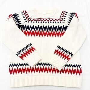 Hannah Andersson Cotton/Wool Fair Isle Patterned Sweater Size L